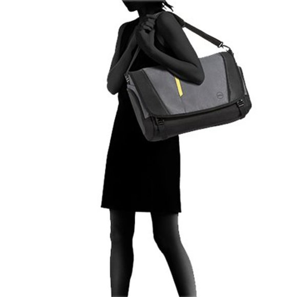 Dell Tek Messenger Notebook Carrying Case 17" Black Adjustable Strap Unisex - Picture 10 of 10